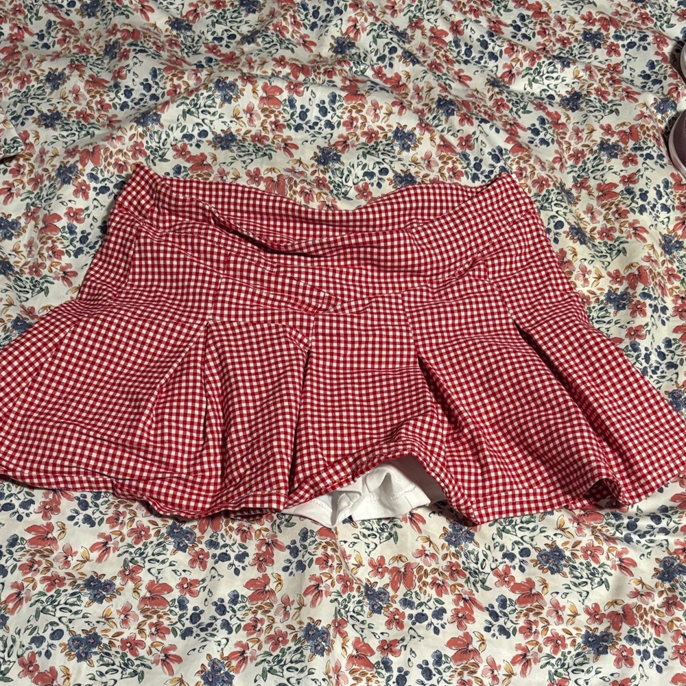 Windsor Red Gingham Mini Skirt